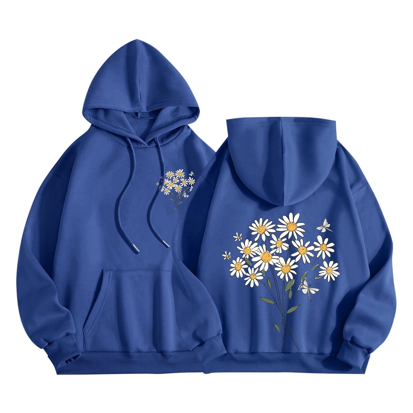 Tnhcen Women's Fall Favorite Floral Print Hoodie | Casual Stretchy