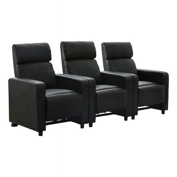 Toohey Upholstered Tufted Recliner Living Room Set Black