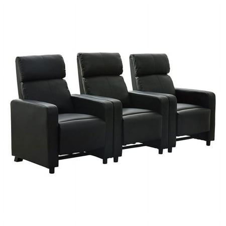 Coaster Toohey Upholstered Tufted Recliner Living Room Set Black