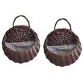 thumbnail image 1 of Wall Mounted Natural Wicker Flower Basket Flower Pot, Rattan Vase Basket,Brown, 1 of 5