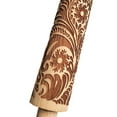 thumbnail image 3 of Oleegame 2PC Embossed Tool Wood Pin Rolling Rolling Carved Kitchen Christmas Engraved Pin Kitchen，Dining Bar Yellow, 3 of 4