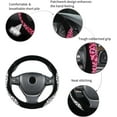 thumbnail image 3 of Leopard Print Steering Wheel Cover, 15 Inch Universal Fit for Most Vehicles, Soft, Durable Grip Cover for Women and Men, Protects Hands from Heat & Cold, 3 of 6
