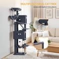 thumbnail image 3 of Hzuaneri Cat Tree, 75" Tall Large Multi‑Level Indoor Cat Tower with Scratching Posts, Baskets & Condos, Dark Grey, 3 of 10