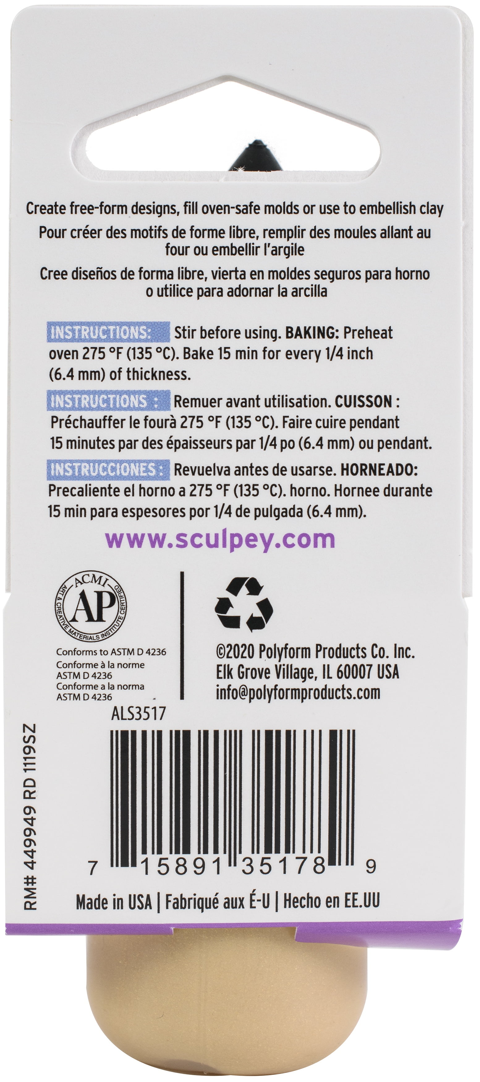 Sculpey Soufflé Oven-Bake Clay - Thistle Periwinkle Color, 1.7 Oz Bar, Lightweight & Flexible Polymer Clay