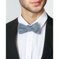 thumbnail image 2 of Jacob Alexander Men's Silk Blend Solid Color Traditional Freestyle Self-Tie Bow Tie - Dusty Blue, 2 of 7