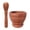 Khaki, variant on Resin Mortar and Pestle Set, 6.7 Inch Wood Look Grinding Bowl Pestle, Heavy Duty Manual Spice Grinder, Suitable for Spices, Herbs, Hard Foods, Grains, Tea, Garlic and Ginger,Grey