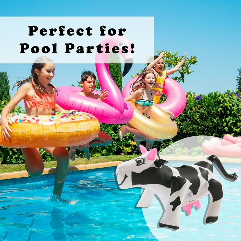 BigMouth Inc Giant Cow Pool Float - Inflatable Lounging Raft With Backrest For Summer Pool Party 3 thumbnail image