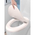 thumbnail image 3 of Asiento de inodoro redondo duradero Asiento de inodoro suave y cómodo con liberación y fijación rápidas Asiento de inodoro de plástico con cierre suave Nunca se afloja Fácil de instalar y limpiar, 3 of 8