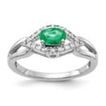 thumbnail image 4 of 14K White Gold Diamond & Emerald Ring Size 7, 4 of 6