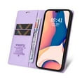 thumbnail image 2 of Allytech For iPhone 13 6.1 inch Slim Wallet Case,Luxury Solid Color PU Leather Magnetic Closure Flip Folio Kickstand Card Slots Soft TPU 360 Protection Shockproof Cover.For iPhone 13,Purple, 2 of 11