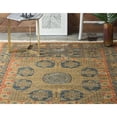 thumbnail image 4 of 3.25' x 5.25' Navy Blue and Olive Green Medallion with Border Rectangular Area Throw Rug, 4 of 8