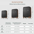 thumbnail image 5 of 4-Piece Luggage Set, ABS Durable Suitcases with 360° Spinner Wheels & Expandable Travel Bag, TSA Lock, Black & Brown, 5 of 9