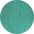 thumbnail image 1 of Ahgly Company Indoor Round Abstract Turquoise Blue Contemporary Area Rugs, 3' Round, 1 of 4