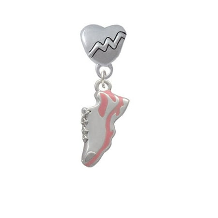 Pink Running Shoe - Heartbeat Charm Bead