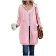 thumbnail image 5 of Kaprioy Womens Long Sleeve Tops Fall Fashion Clothes Zip Up Hoodie Womens Causal Jackets Fleece Sweatshirt with Pockets Pink, S, 5 of 8