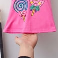 thumbnail image 6 of Lopeceal Toddler Girls Cute 2 Piece Outfits Lollipop Print Crew Neck Ruffle Sleeve with Bowknot Small Floral Print Shorts 2-9Y, 6 of 6