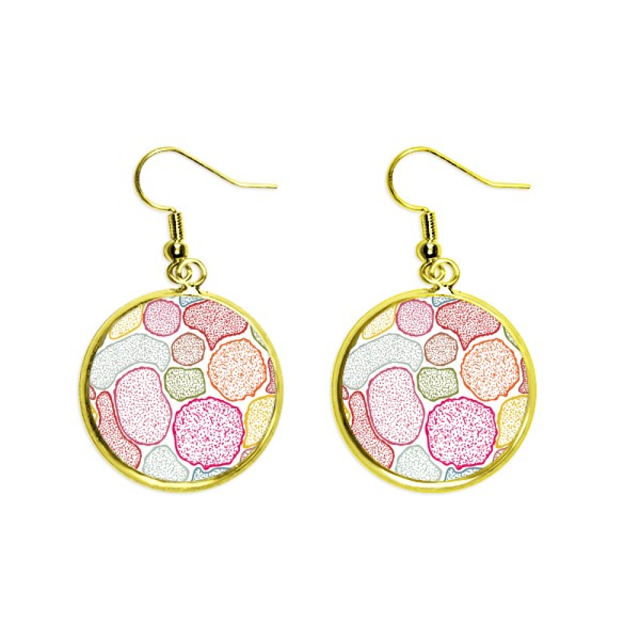Colorful microscopio células estructura biológica Ear Dangle Golden Drop Earring Jewelry Mujer Unbranded M