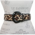 thumbnail image 2 of 2" Wide Ladies Patent Leather Faux Leopard Animal Fur Fashion Belt, 2 of 2
