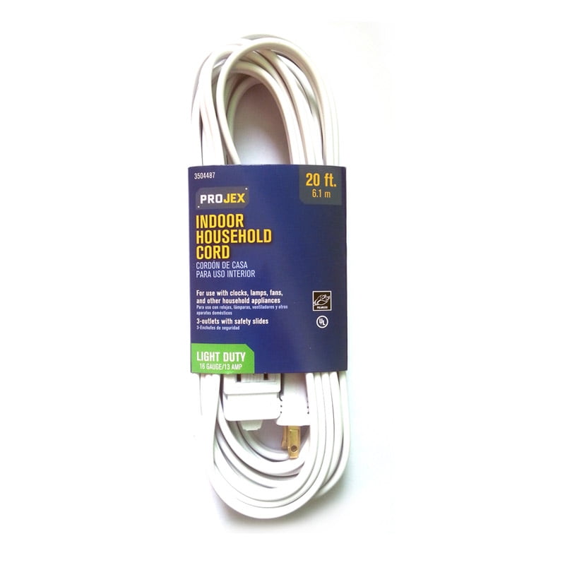 CORD EXTN 16/2SPT-2WHT20 (Pack of 1)