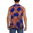 thumbnail image 4 of Lsque Vintage USA Flag Print Men's Cotton Blend Sleeveless Muscle Shirts (S-3XL)- Moisture Wicking, Odor Protection, UPF 30+,3X-Large, 4 of 8