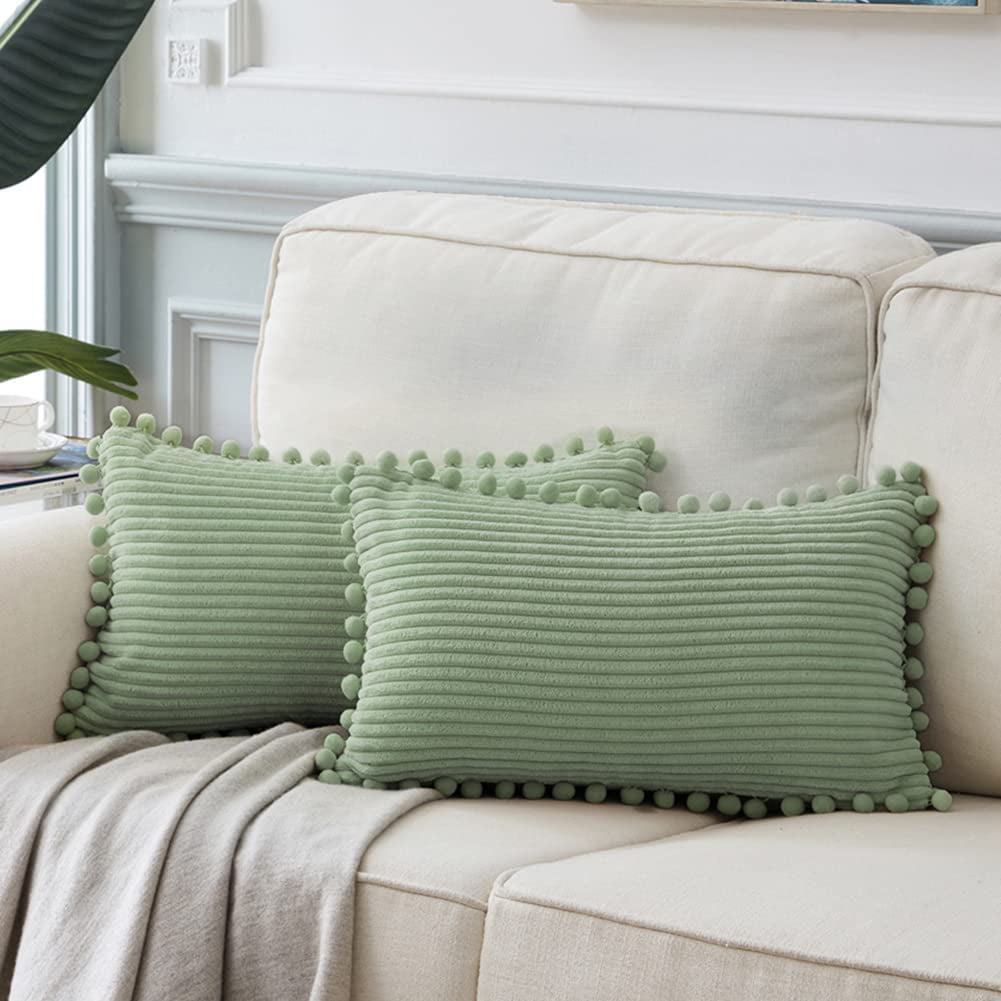 2 Pack Grayish Green Throw PILLOW COVER Sofa Couch Waist Cushion Case 18x18" USA 