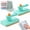 2pc Green, variant on No-Touch Snap Grip Mini Mop, Handheld Flat Mop with Built-in Scraper, Strong Clamp for Paper Towels & Wipes, ABS Compact Cleaning Tool for Kitchen Bathroom Glass Home Surface