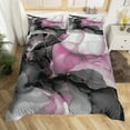thumbnail image 4 of Erosebridal Black and Pink King Bedding Sets Modern Marble Duvet Cover, Gold Metallic Comforter Cover Chic Foil Print Bed Set, Abstract Mountain Fluid Bed Cover (Zipper Closure), 4 of 6