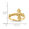 thumbnail image 3 of 14K Yellow Gold Ring Band Themed Crucifix, Size 6, 3 of 5