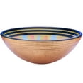thumbnail image 2 of Novatto NOHP-G020CH Celebrazione Yellow, Blue, and Pink Painted Glass Vessel Sink with Chrome Pop-Up Drain, Mounting Ring, 2 of 3