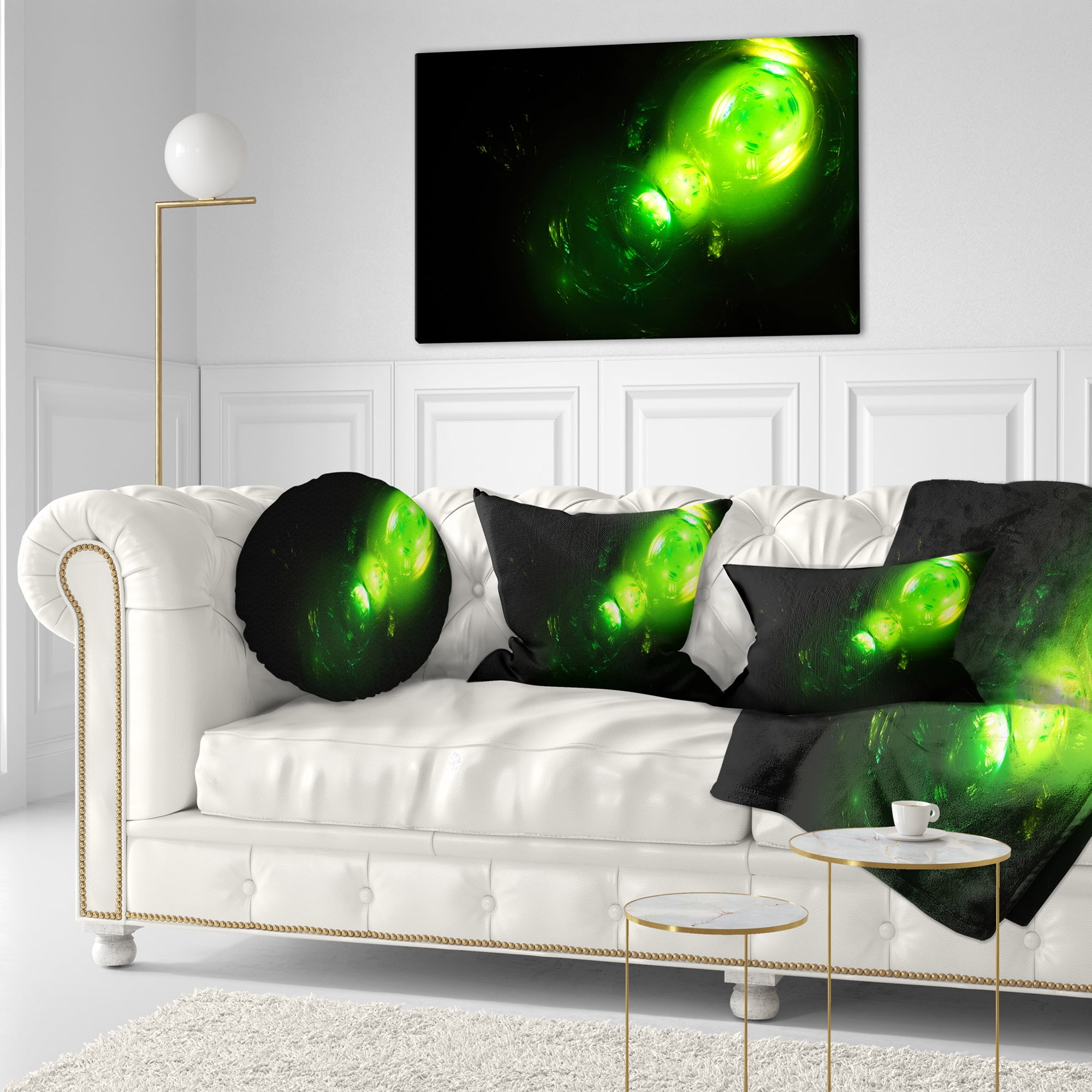 Designart Air Bubbles Under Water - Abstract Throw Pillow - 12x20