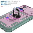 thumbnail image 5 of iPhone 11 Pro Max Case,Dteck Shockproof Rubber Slide Camera Lens Protection Hybrid PC Ring Holder Kickstand Card Slot Design Cover For Apple iPhone 11 Pro Max 6.5-inch,Pink+Green, 5 of 9