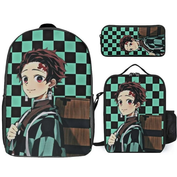Demon Slayer Backpack 3 Piece Set Travel Daypack Combination, Back to School Gifts