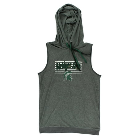 Organic Cross Back Tank - Colosseum Womens Michigan State Cross Back Hooded Tank Top Heather Grey