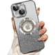thumbnail image 1 of Funda magnética con purpurina para iPhone 15, compatible con MagSafe, protección total, delgada, a prueba de golpes y arañazos, con protector de lente de cámara y red antipolvo, 1 of 7