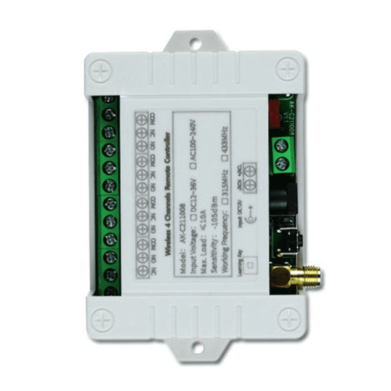 Interrupteur Télécommande 4 Canaux 433Mhz – 12V/24V/36V, 10A – Neuf Avec émetteur Et Récepteur – Livraison Rapide