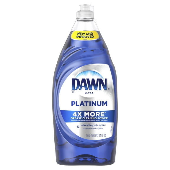 Dawn Platinum Liquid Dish Soap, Refreshing Rain Scent, 34 Fl Oz