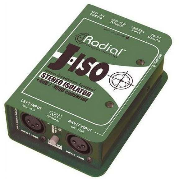 Radial Engineering J-ISO Jensen Transformer Equipped Stereo Isolator  4dB to -10dB Converter