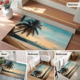 thumbnail image 6 of Summer Beach Sunset Landscape Washable Small Entryway Area Rugs 2'x3', Coastal Ocean Palm Tree Blue Cloud Sky Low Pile Throw Rug Non-Slip Sturdy Edge Binding Carpet for Front Door Floor Room Entry, 6 of 9
