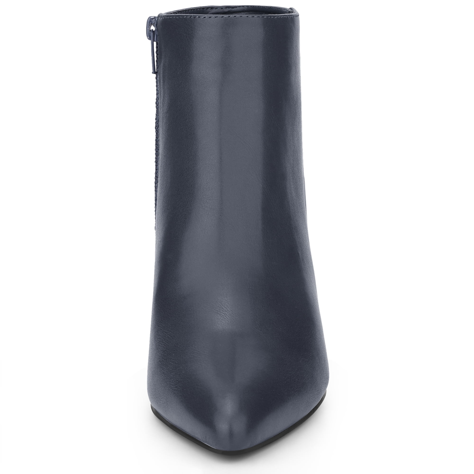 DARING DIVA Women's Pointed Toe Zipper Stiletto Heel Ankle Wrap Boots Dark Blue 6