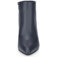 thumbnail image 7 of BLISSFUL STEP Women's Pointed Toe Zipper Stiletto Heels Ankle Boots Dark Blue 8, 7 of 7