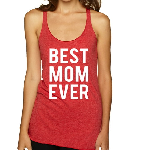 Wild Bobby, Best Mom Ever Mothers Day Gift, Mother's Day, Women Tri-Blend Racerback Tank Top, Vintage Red, Large