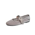 thumbnail image 4 of Women's Leopard Print Mesh Mary Jane Flats, Adjustable Buckle Strap Ballerina Shoes, Breathable Square Toe Casual Flat Shoes for Daily Party, 4 of 7