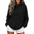 thumbnail image 2 of Sahpxhe Women's Oversized Hoodies Full Zip up Long Sleeve Drawstring Sweatshirts Casual Outer Jacket for Sport Jogging Black XXXL, 2 of 9