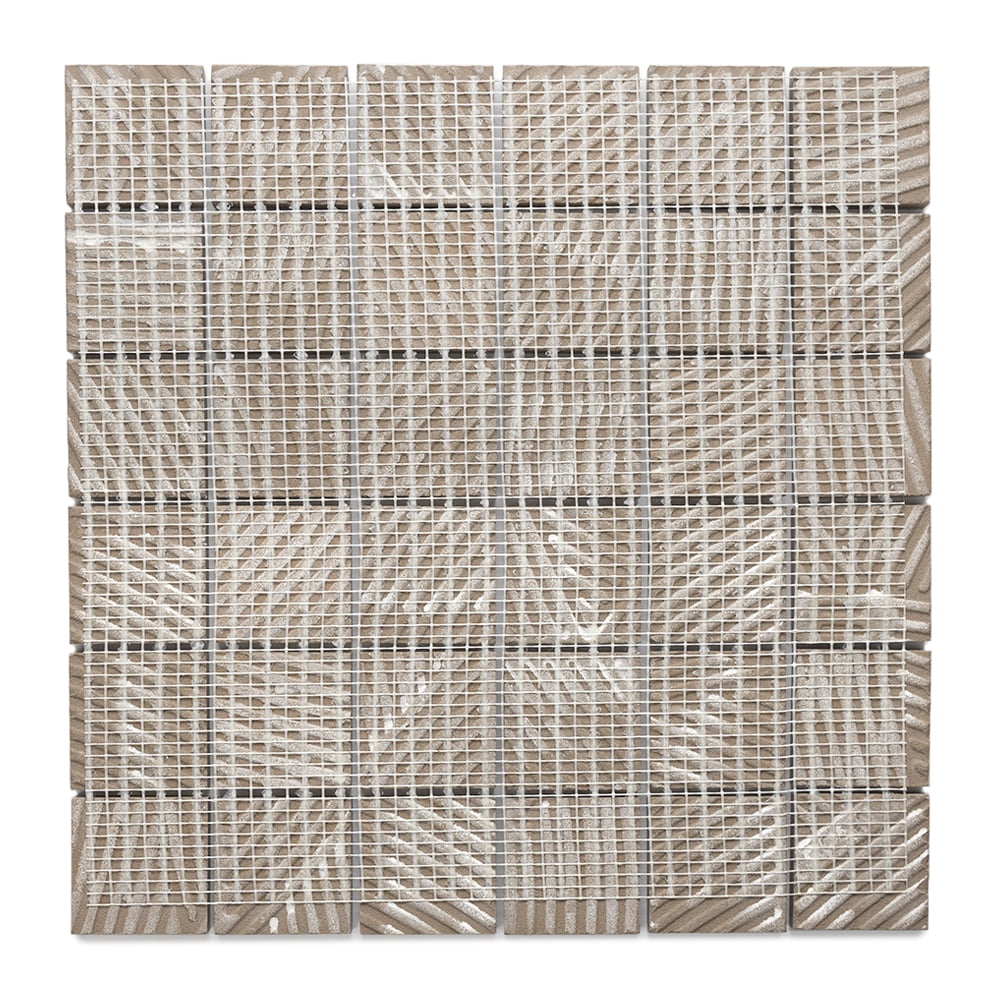 The Tile Life Opera White 4" x 4" Marble Look Matte Porcelain Mosaic Tile Sample, 1 Piece