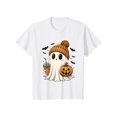 thumbnail image 1 of Halloween T-Shirt Cute Ghost Halloween Party Motif Ghost T-Shirt 100%Cotton Suitable for Summer and Fall, 1 of 6