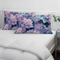 thumbnail image 3 of Vintage Hydrangea Pillow Covers, Linen Long Throw Pillow Case, Spring Purple Flowers Garden Plants Holiday Pillow Protector Decorative Cushion Cover for Living Room/Bedroom 20" x 36", 3 of 8