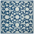 thumbnail image 6 of SAFAVIEH Micro-Loop Carl Floral Overdyed Wool Area Rug, Navy/Grey, 5' x 5' Square, 6 of 10