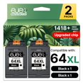 thumbnail image 1 of Cartucho de tinta negra ejet 64XL, paquete de 2 para impresoras HP, 1 of 8
