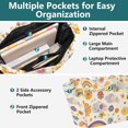 thumbnail image 3 of FORMRS Tote Bag for Women Quilted Large Capacity Travel Work Carry On Shoulder Handbag, Beige Retro Rainbow, 3 of 7