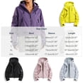 thumbnail image 2 of Warop Womans Hooded Jacket, Drawstring Hood Long Sleeve Solid Coat, Cropped Fit Outdoor Windbreaker for Hiking Trip, 2 of 4